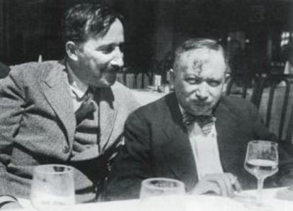 Stefan Zweig y Joseph Roth, fotografiados en Ostende (Bélgica) en 1936.