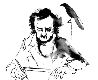 Retrato de Edgar Allan Poe, por Arturo Garrido, para la edición de los 'Cuentos completos' de la editorial Páginas de Espuma.