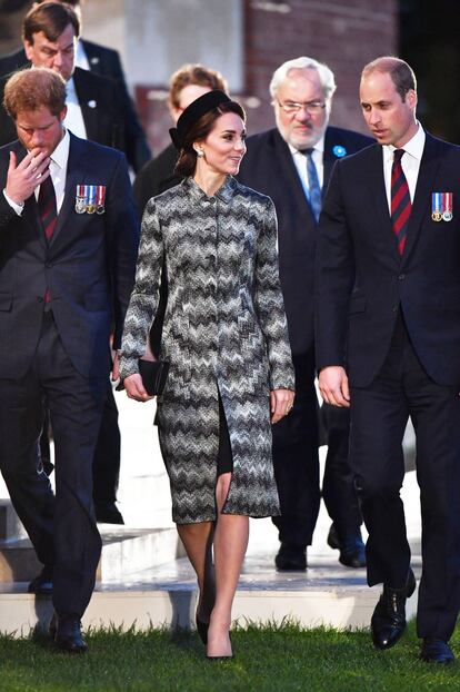 Kate Middleton en el centenario de la batalla de Somme, en Francia.