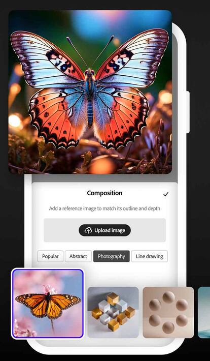 App Adobe Firefly en un móvil
