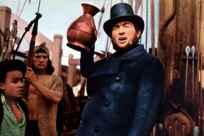 Gregory Peck, como el capitán Ahab en 'Moby Dick'.