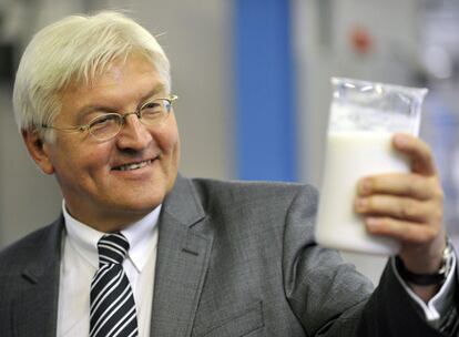 El vicepresidente alemán, el socialdemócrata Frank-Walter Steinmeier, ayer en el municipio de Marl.