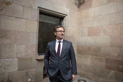 El consejero de Política Lingüística de Cataluña, Francesc Xavier Vila, en el Palau de la Generalitat.