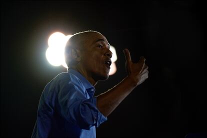 Barack Obama, durante el mitin de este jueves.