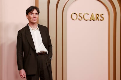 Cillian Murphy arriving at the 2024 Oscars Nominees Luncheon Red Carpet in Beverly Hills , on February 12.