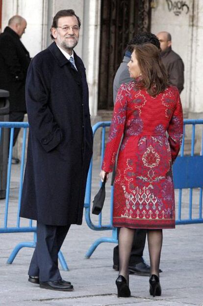 El líder del PP, Mariano Rajoy, y su esposa, Elvira Fernández.