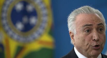 Michel Temer em evento no Palácio do Planalto.