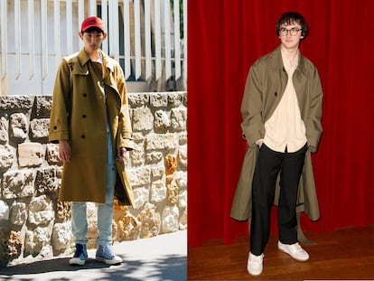 El influencer Jun Young Hwang y el actor Isaac Hempstead, en la semana de la moda masculina de París.