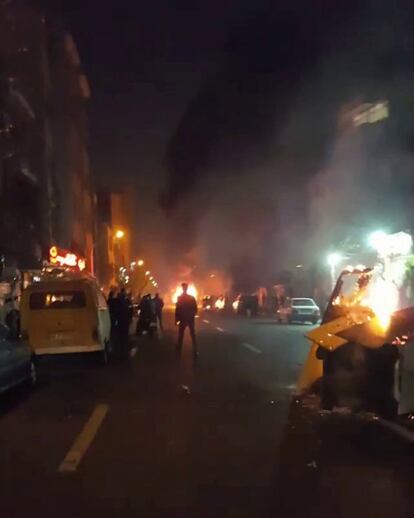 Protestas antigubernamentales en la capital iraní el 30 de diciembre. Foto obtenida por redes sociales.