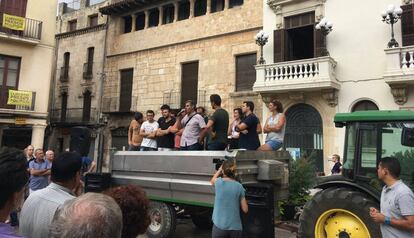 Protestas de los viticultores en Vilafranca del Penedès.