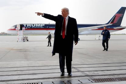 El candidato republicano, Donald Trump, llega a un mitin en Wilmington, Ohio, el pasado viernes.