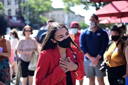 La diputada del Bronx, Alexandria Ocasio-Cortez, en Nueva York, el 23 de junio de 2020.