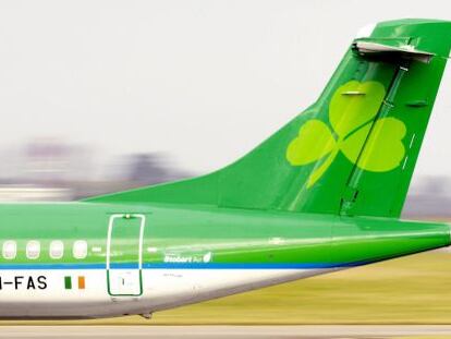 Un avi&oacute;n de Aer Lingus en el aeropuerto de Dublin.