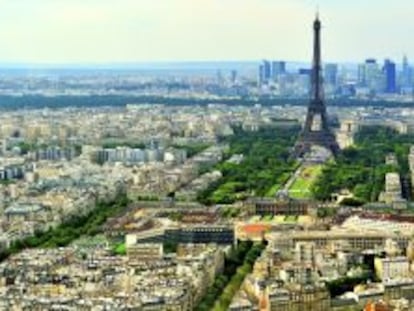 Imagen a&eacute;rea del centro de Par&iacute;s.