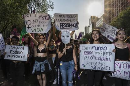 La protesta de las mujeres, el 8M, en Ciudad de México.
