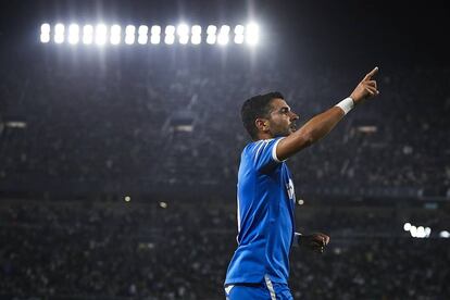 Ángel celebra un gol con el Getafe.