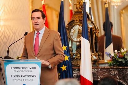 El presidente de la CEOE, Antonio Garamendi, en un acto el 2 de diciembre.