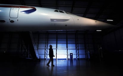 Un Concorde descansa en el Museo de Aviación de Escocia, donde está expuesto desde 2009.