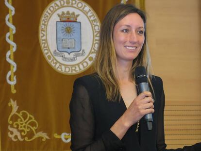 Annie Novak, en la Universidad Polit&eacute;cnica de Madrid. Mayo de 2017. 