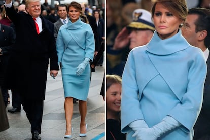 Ralph Lauren assinou o visual escolhido por Melania Trump para a posse do marido. Um vestido com uma jaqueta, luvas e escarpins coordenados são ápice do refinamento na evolução estilística da primeira-dama.