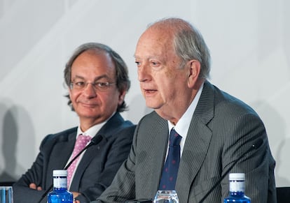 Pere Viñolas, consejero de Colonial (a la izquierda), y Juan José Brugera, presidente.
