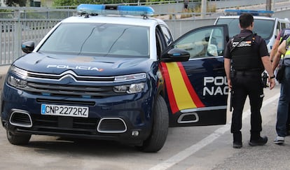 Agentes de la Policía Nacional, en Madrid.