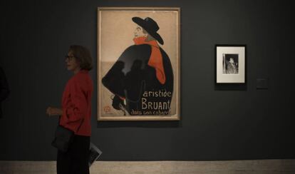 Litografía 'Aristide Bruant dans son cabaret' (1893), de Toulouse-Lautrec.