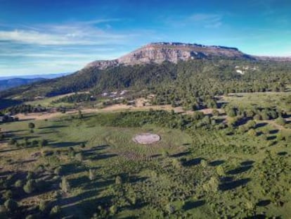 Vista aérea de Sad Hill (Silos, Burgos) en julio de 2016.