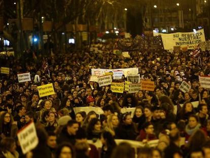 Manifestaci&oacute;n en Madrid con motivo del D&iacute;a Internacional de la Mujer.
 