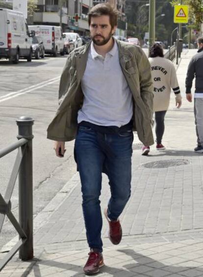 El novio, Pedro de Armas, el día antes de su boda en Madrid.