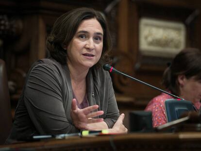 L'alcaldessa de Barcelona, Ada Colau, avui al ple.