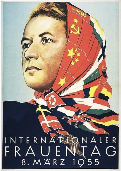 Cartel del Día de la Mujer de 1955 en Alemania del Este.