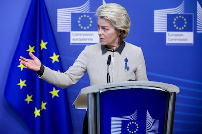 La presidenta de la Comisión Europea, Úrsula von der Leyen, el lunes en Bruselas.