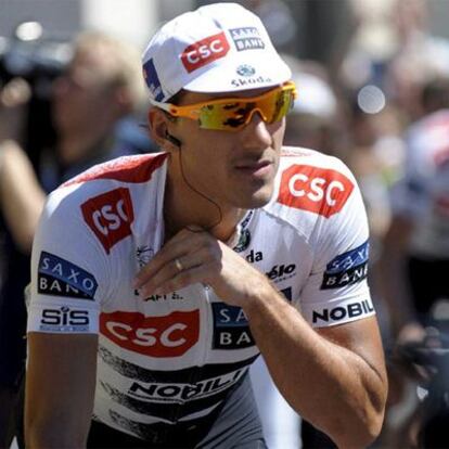 Fabian Cancellara, del CSC, en el inicio de la etapa.