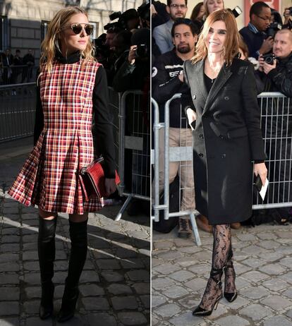 La 'it girl' Olivia Palermo y la famosa estilista Carine Roitfeld (a la derecha) han sido dos de las personalidades que se han sentado en primera línea del desfile de Dior.