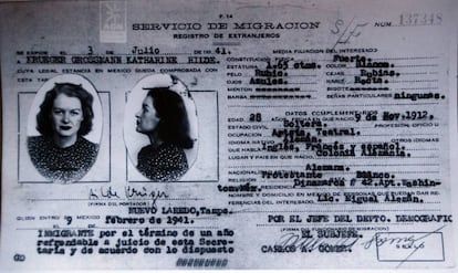 Ficha migratoria de Hilda Krüger.