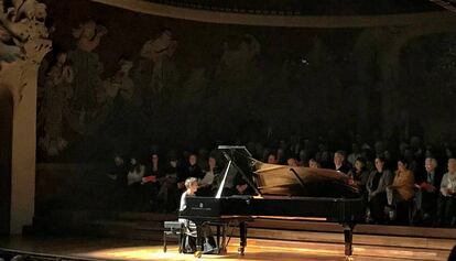 La pianista Maria João Pires en el concierto el pasado viernes en el Palau de la Música.