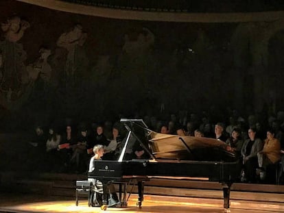La pianista Maria João Pires en el concierto el pasado viernes en el Palau de la Música.
