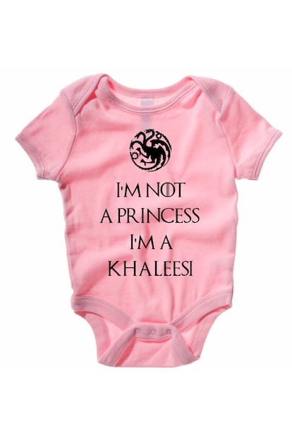 "No soy una princesa, soy una Khaleesi". Body para bebé inspirado en Juego de Tronos (11,68 euros) a la venta en Etsy.