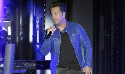 El cantante David Bustamante durante un concierto en Málaga el pasado 17 de agosto.