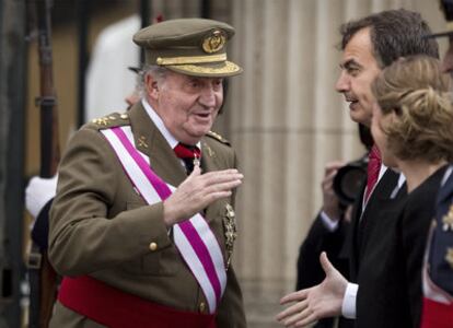 Don Juan Carlos, en los actos celebrados ayer con motivo de la Pascua Militar.