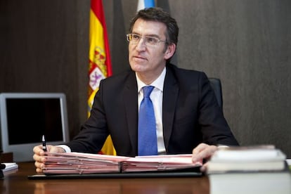 Alberto Núñez Feijóo, el pasado viernes, en su residencia oficial en Santiago.