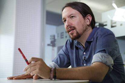 El líder del Podemos, Pablo Iglesias, durante una entrevista con Efe.