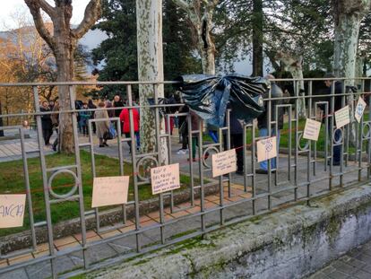 Imagen de las protestas en el parque. 