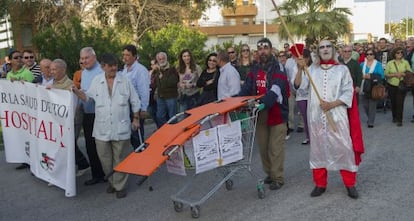 La protesta para el fin de las obras del nuevo emplazamiento, en 2013. 