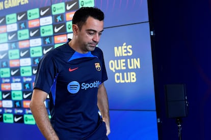 Xavi Hernández, tras la rueda de prensa previa al Clásico.