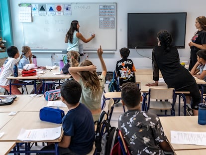 Una clase en el colegio público Les Arts, en Valencia.