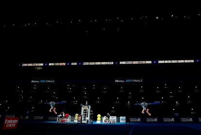 Vista general del O2 de Londres durante el partido entre Thiem y Tsitsipas.