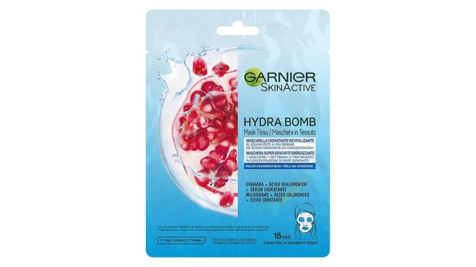 Mascarilla facial Garnier.