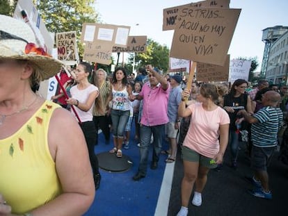 Manifestaci&oacute;n en la Barceloneta contra los apartamentos tur&iacute;sticos.